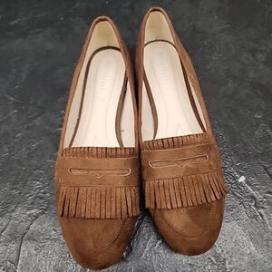 NWOB RELATIVITY Shoes | Kaylee2 Brown Fringe Mocs 9M | Built in Wedge  SB4